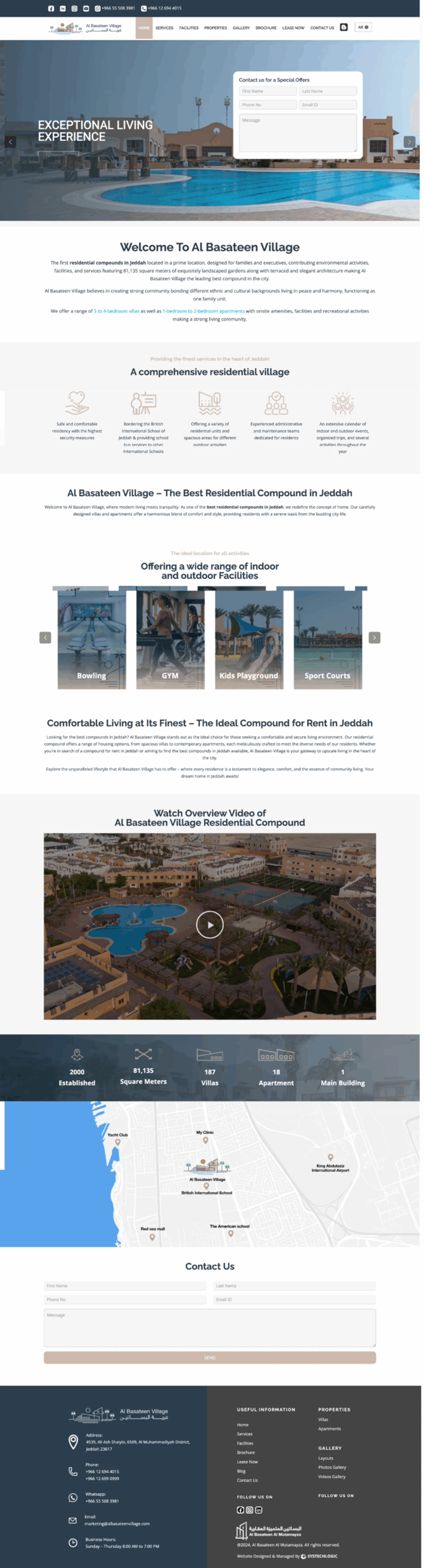 Al Basateen Village — Website experience work by Logo Grove